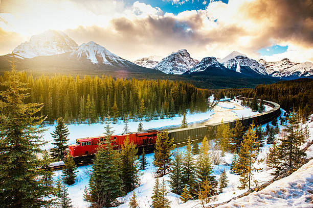 A glacial lake surrounded by mountains in the Canadian Rockies